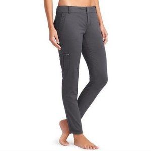 Athleta Women's Gray Cotton Cargo Zipper Pocket Skinny Ankle Pants 724802 Sz 4